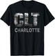 CLT Airport Code City of Charlotte NC Skyline Art Gift T-Shirt - T-Shirt | Black