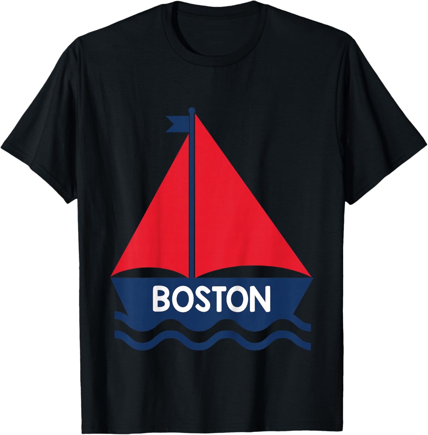 Kids Boston Massachusetts Sailing Boat Boys Girls Toddler T-Shirt - T-Shirt | Black