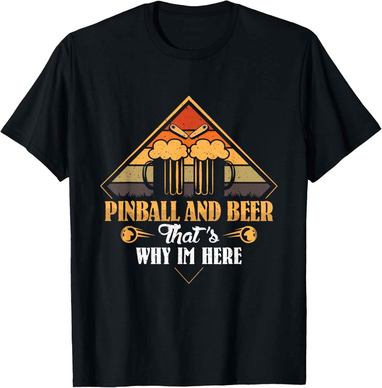 Pinball and Beer thats why im here - Beer Pinball T-Shirt - T-Shirt | Black