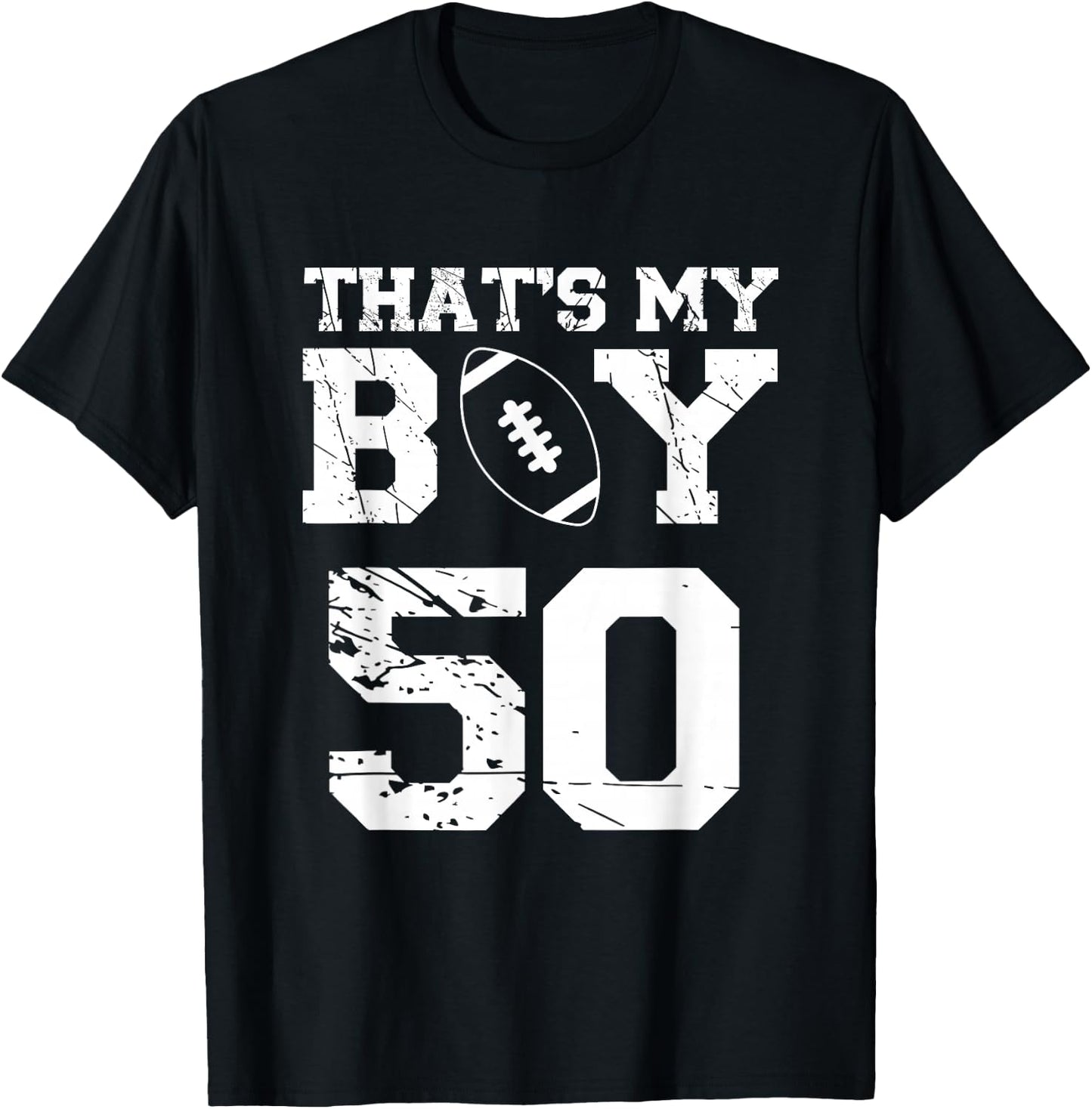 Das ist mein Junge Football Number 50 T-Shirt - T-Shirt | Black