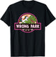 Wrong Park - Unicorn Rides T-Rex - Mythical Dinosaur Parody T-Shirt - T-Shirt | Black