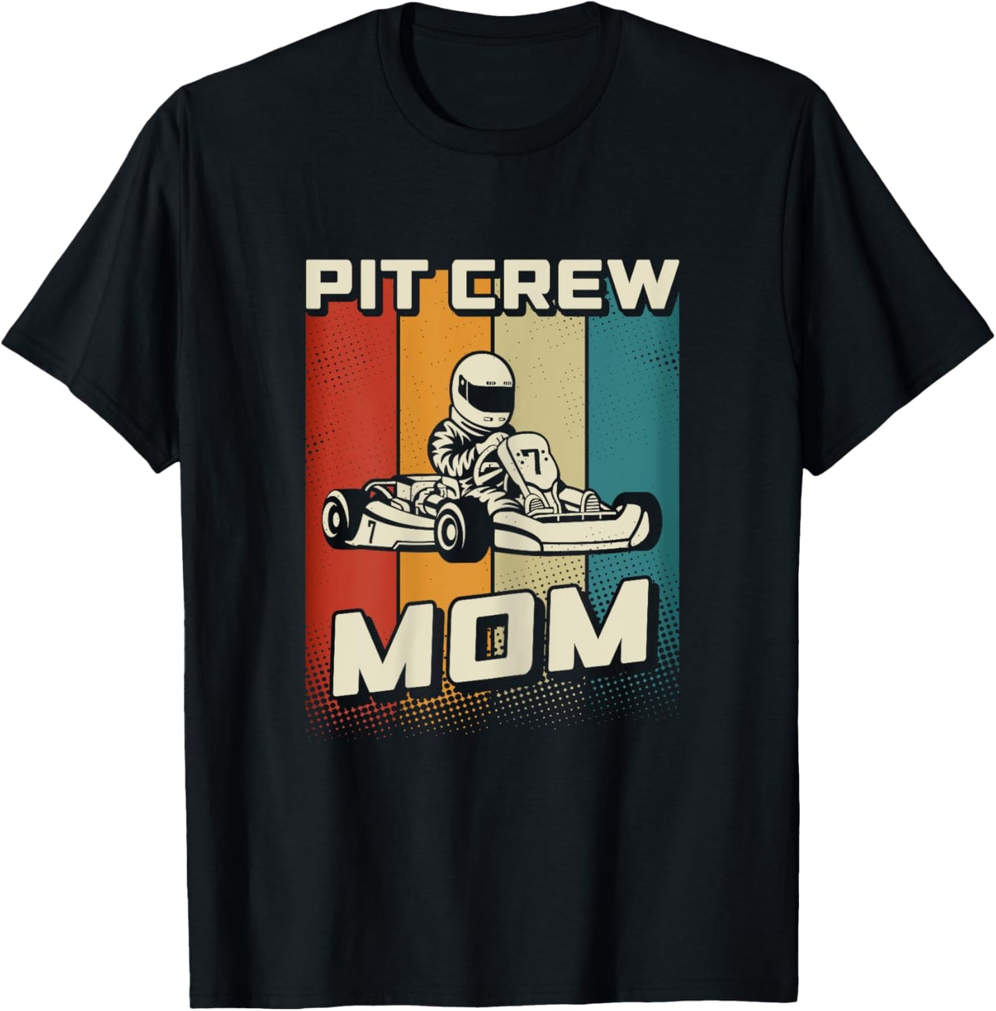 Pit Crew Mom Karting Birthday Party Racing Go Kart Mom T-Shirt - T-Shirt | Black