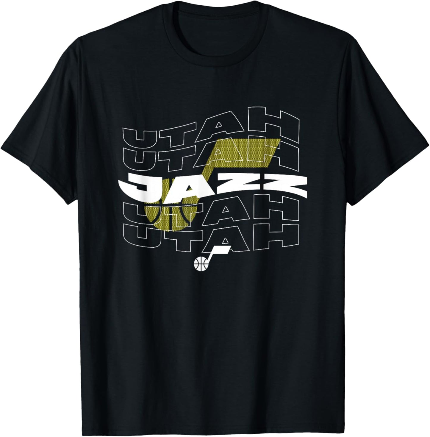 NBA Utah Jazz Wave Outline Team Logo T-Shirt - T-Shirt | Black