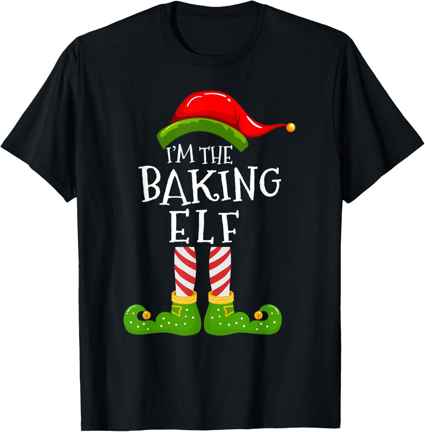 I'm The Baking Elf Group Matching Family Christmas Pyjamas T-Shirt - T-Shirt | Black