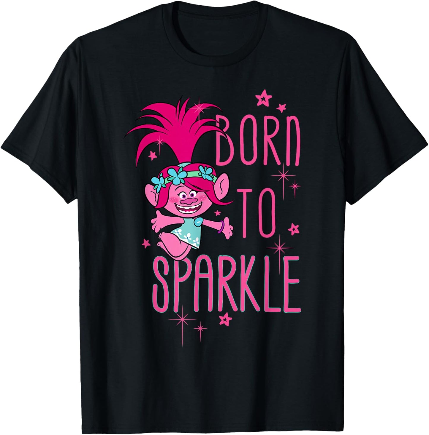 DreamWorks Trolls Born to Sparkle T-Shirt - T-Shirt | Black