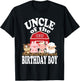Uncle Of The Birthday Boy Farming Animals B-day Party T-Shirt - T-Shirt | Black