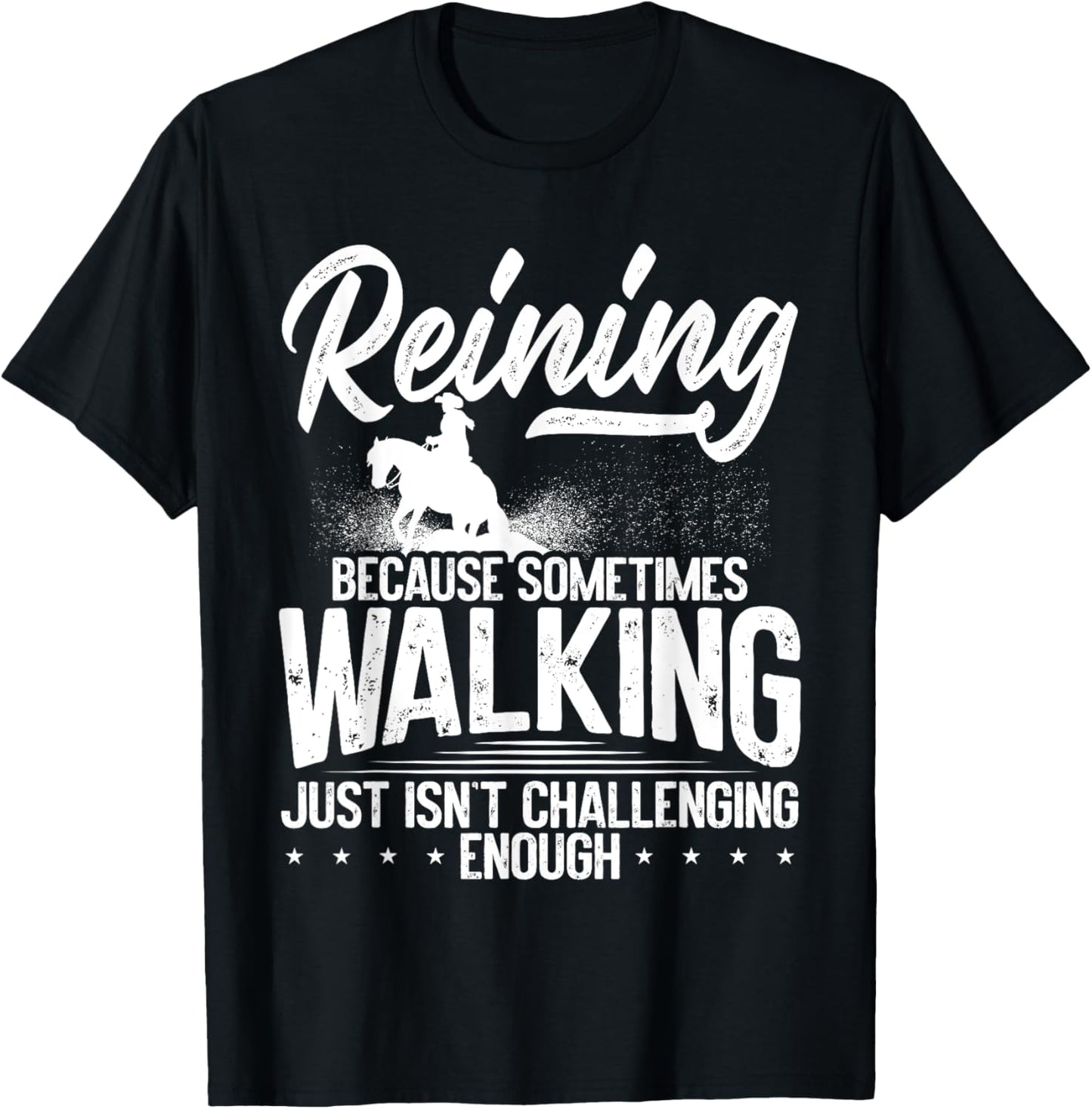 Sliding Stop Reining Horse Equestrian Western Riding T-Shirt - T-Shirt | Black