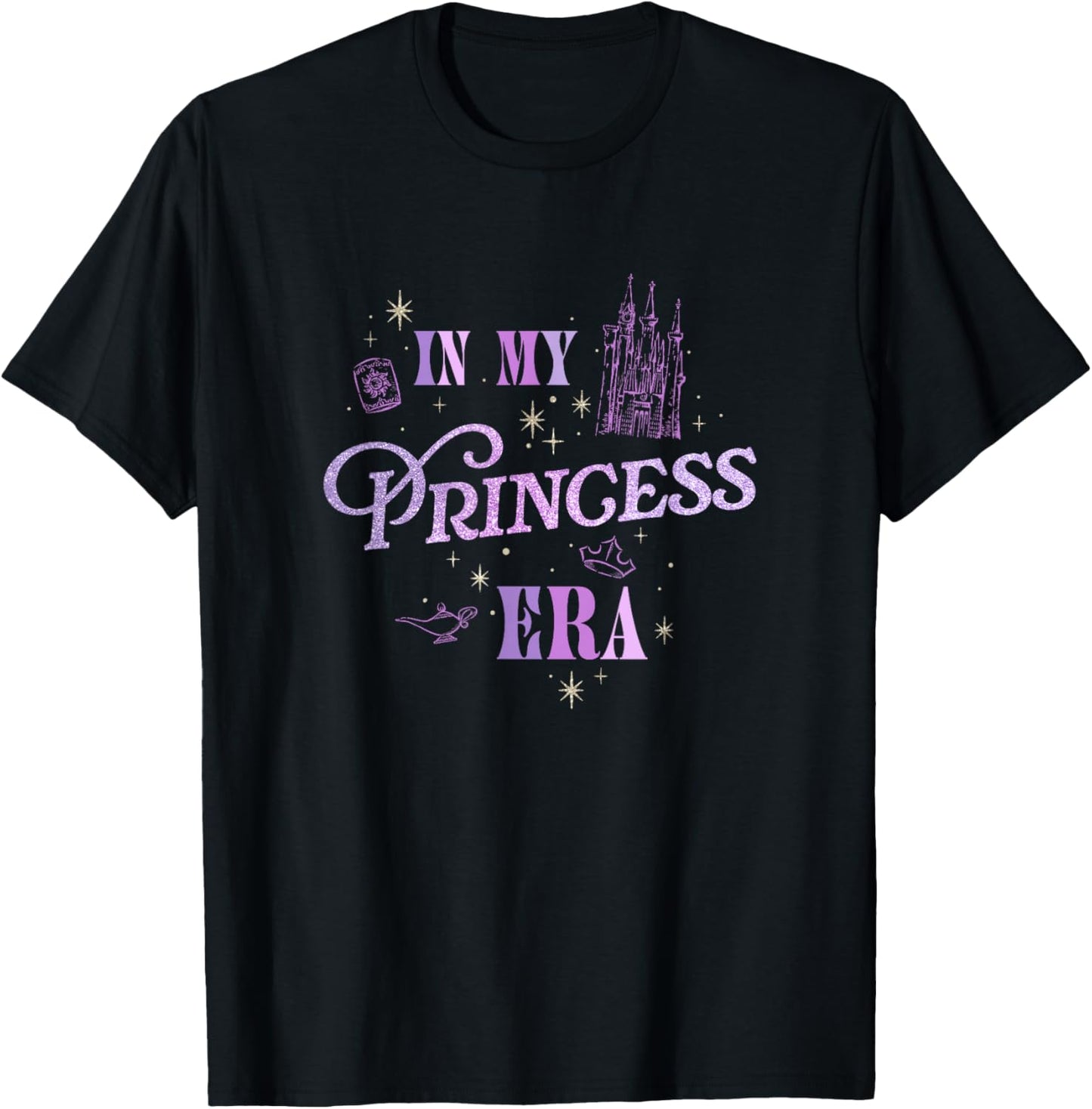 Disney Princess in My Princess Era Sassy Text Logo T-Shirt - T-Shirt | Black