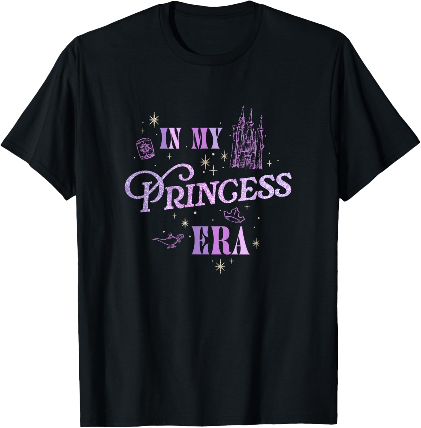 Disney Princess in My Princess Era Sassy Text Logo T-Shirt - T-Shirt | Black