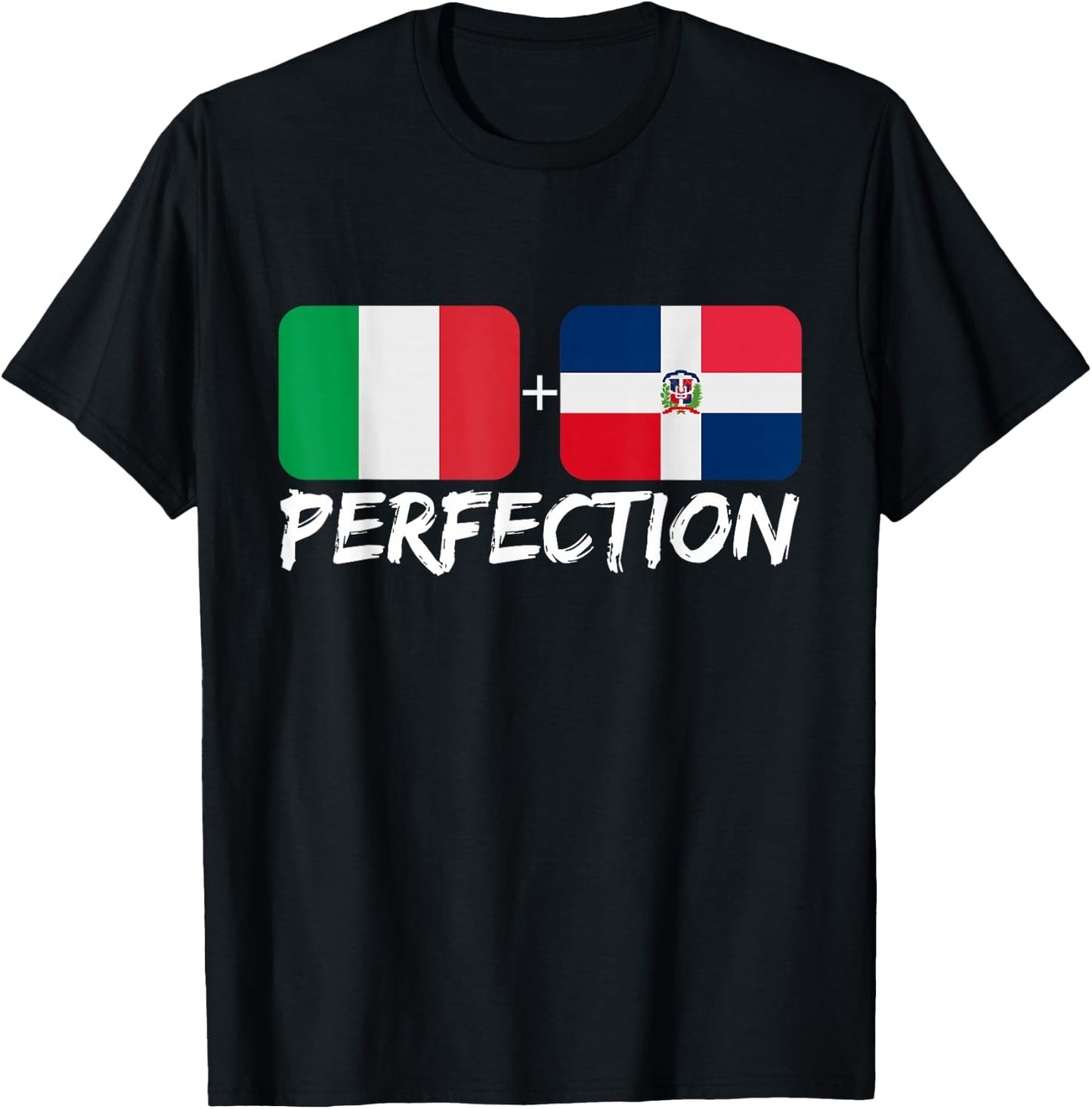 Italian Plus Dominican Perfection Heritage Flag T-Shirt - T-Shirt | Black