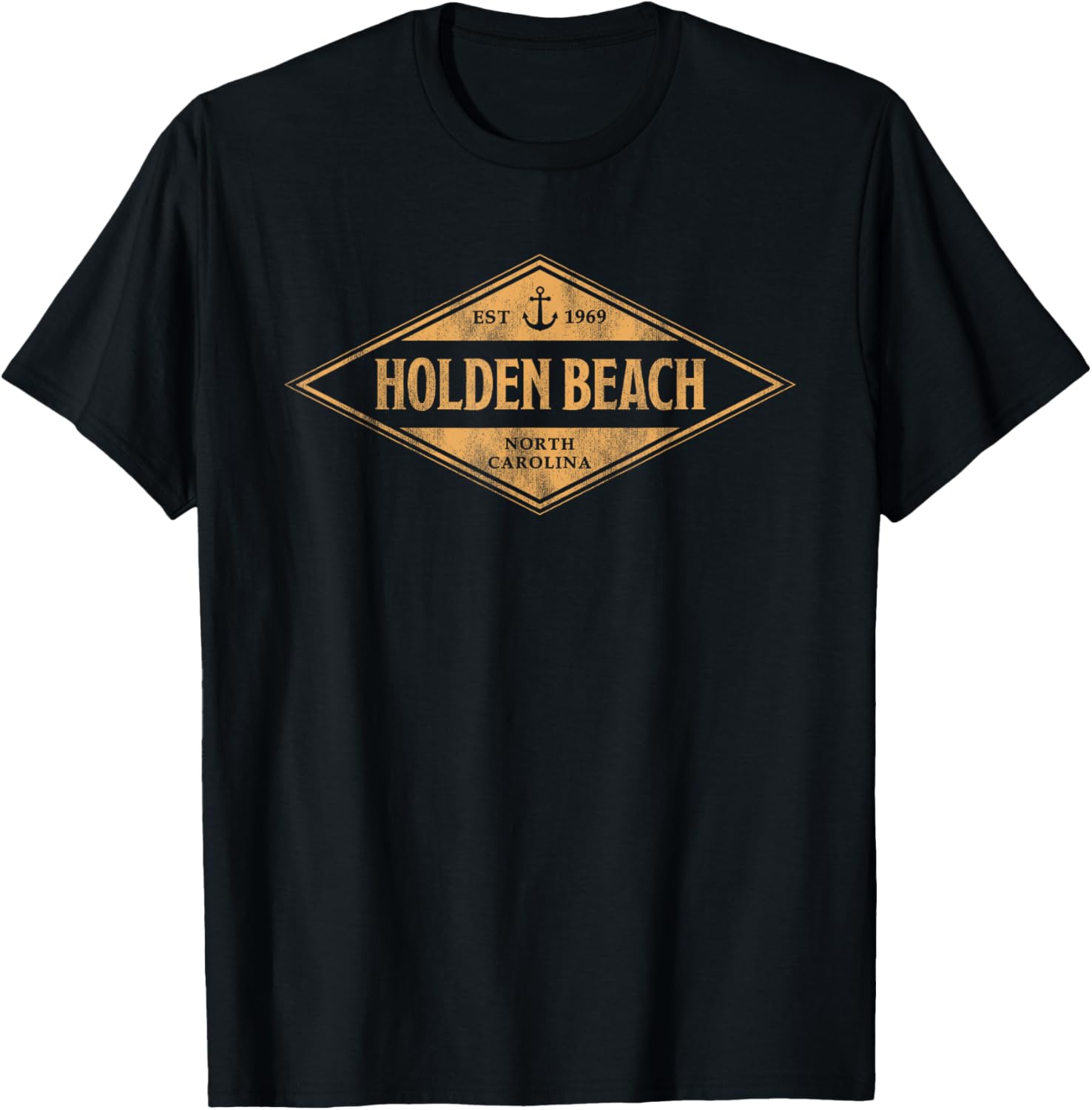 Vintage Holden Beach North Carolina Retro Vacation Souvenir T-Shirt - T-Shirt | Black