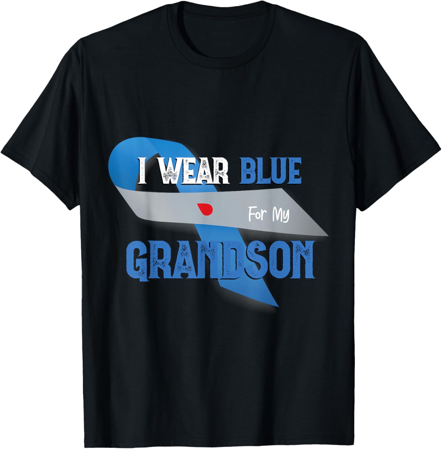 I Wear Blue For My Grandson Diabetes Awareness Month Gifts T-Shirt - T-Shirt | Black