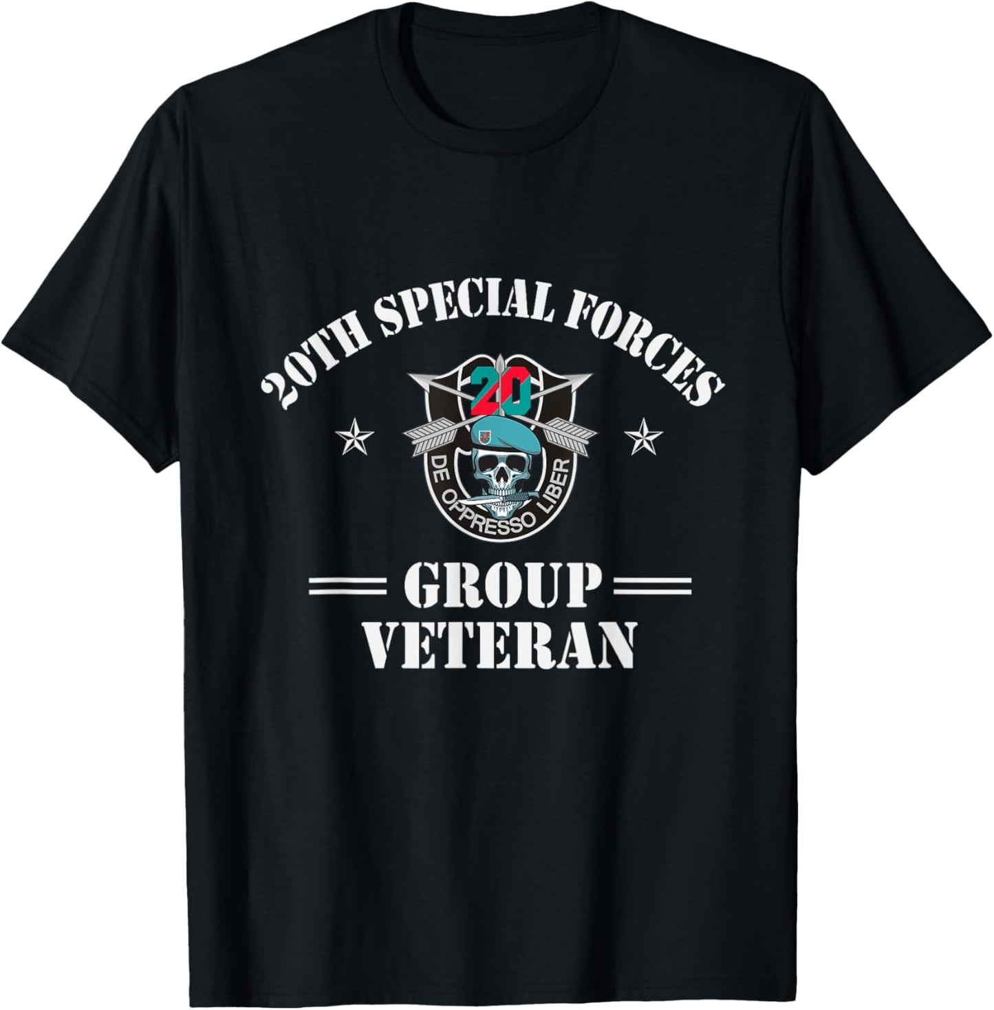 20th Special Forces Group Veteran 20th SFG 4th of July T-Shirt - T-Shirt | Black