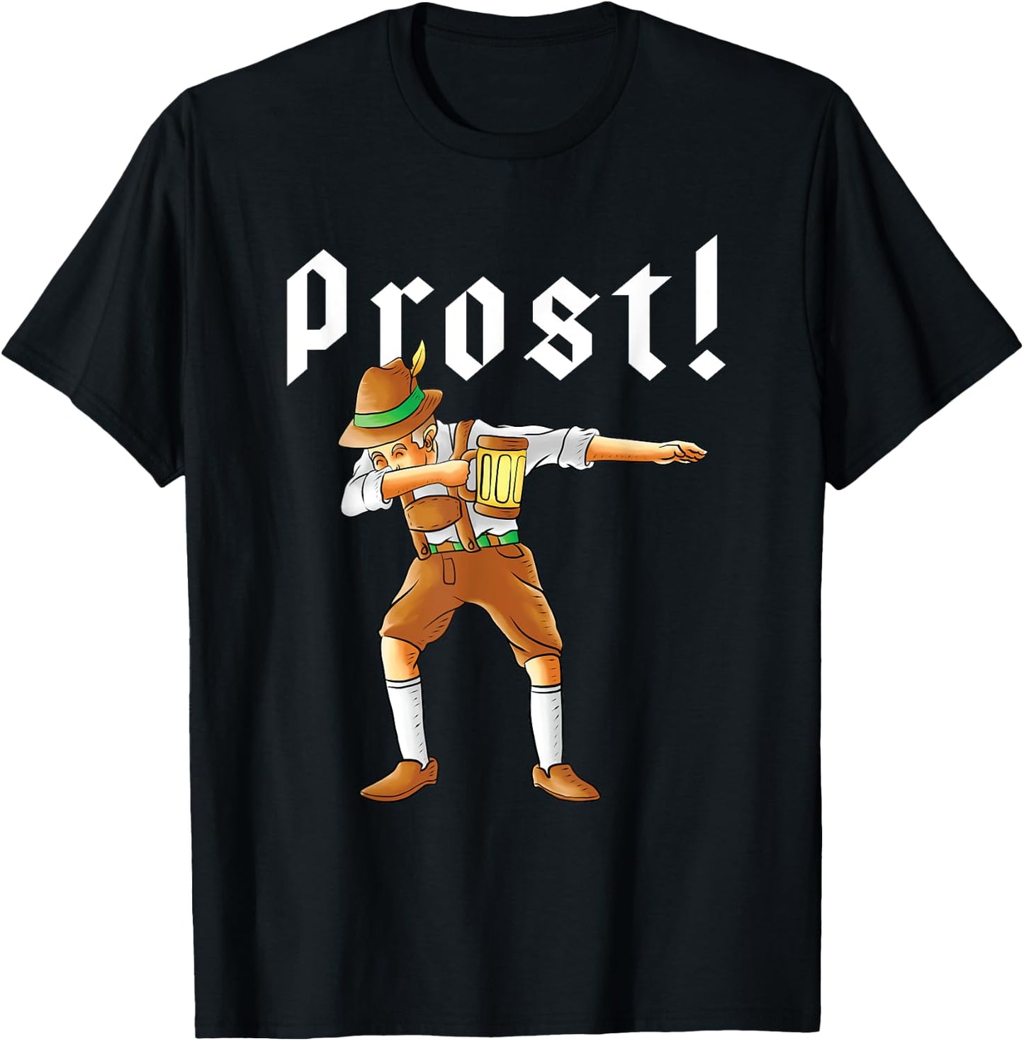 Dabbing German With Beer & Lederhosen Dab Dance Oktoberfest T-Shirt - T-Shirt | Black