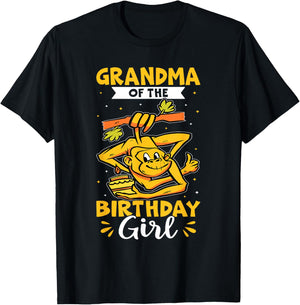 Grandma Of The Birthday Girl Monkey T-Shirt - T-Shirt | Black