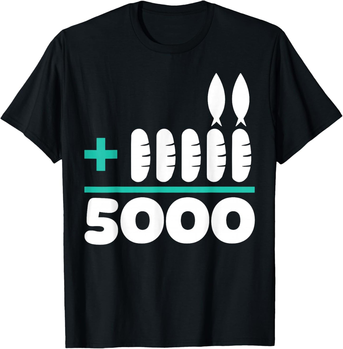 Jesus 2 Fishes 5 Breads 5000 Chosen Against The Current T-Shirt - T-Shirt | Black