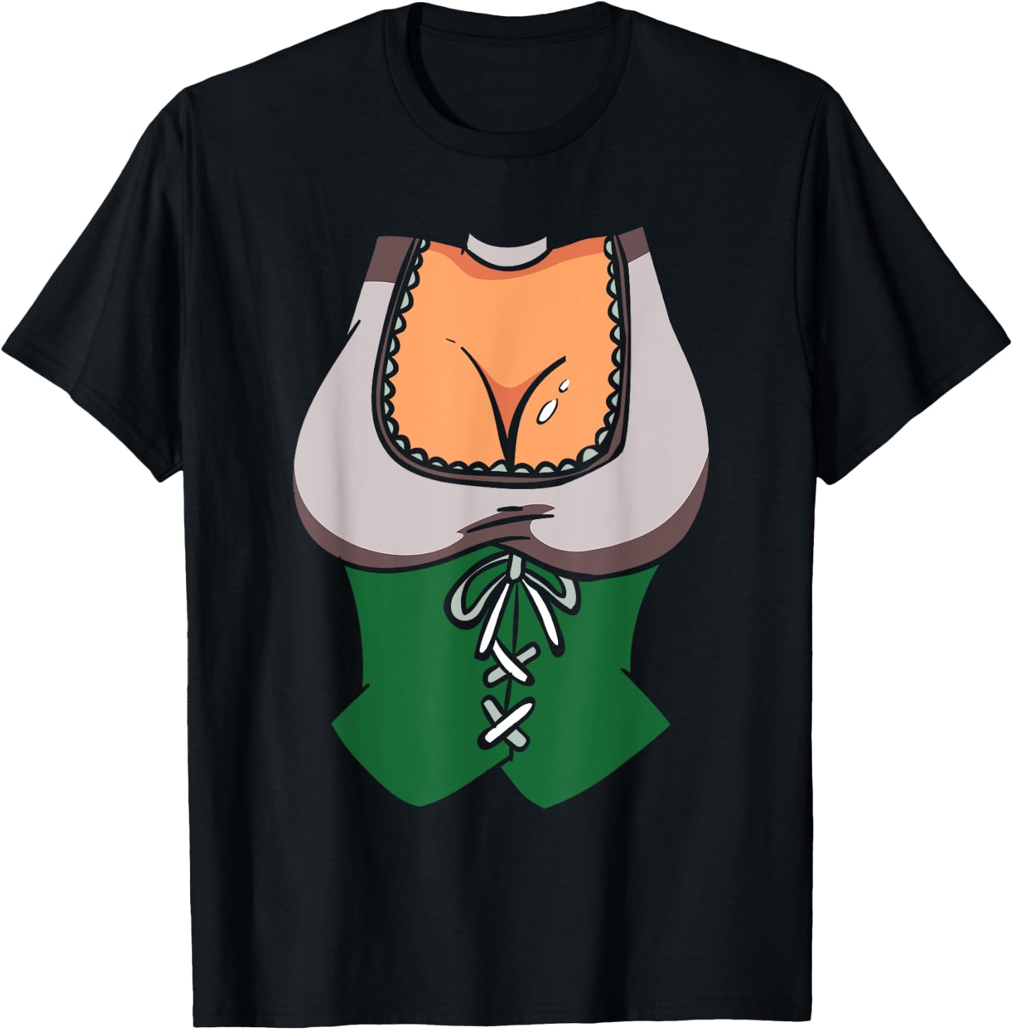 Oktoberfest German Festival Beer Drink Cartoon Beer Wench T-Shirt - T-Shirt | Black