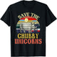 Save The Chubby Unicorn Rhino Retro T-Shirt - T-Shirt | Black