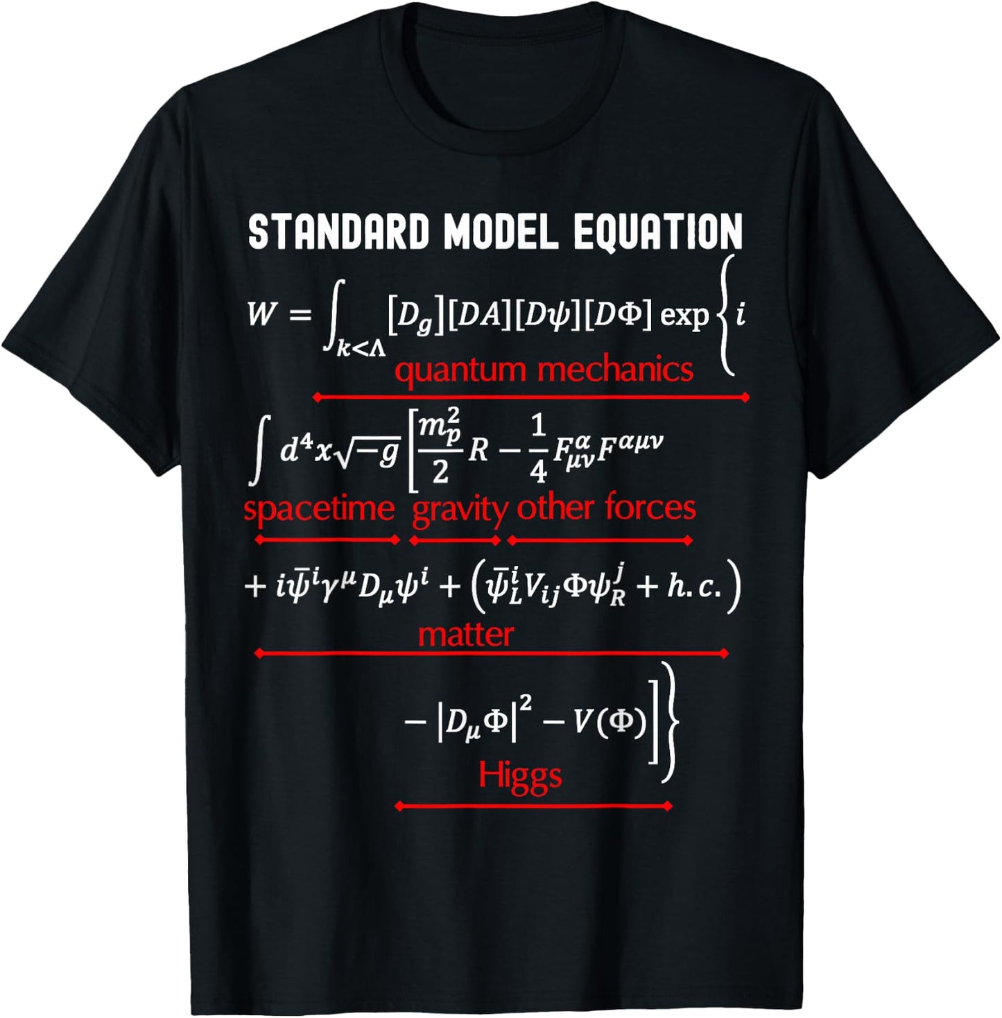 Nerdy Standard Model Equation Physics Math Science Teacher Men Women Girls Kids T-Shirt - T-Shirt | Black