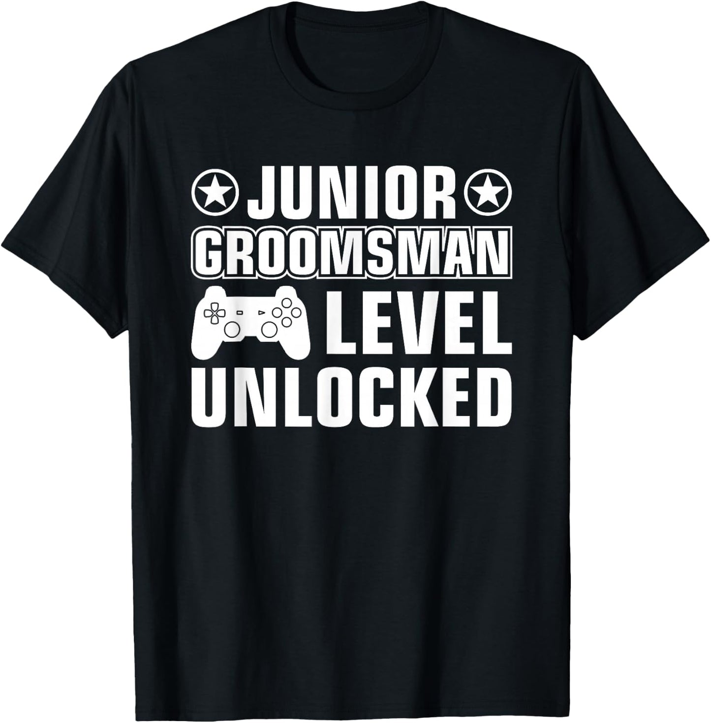 Junior Groomsman Gaming Video Gamer Wedding Party Rehearsal T-Shirt - T-Shirt | Black