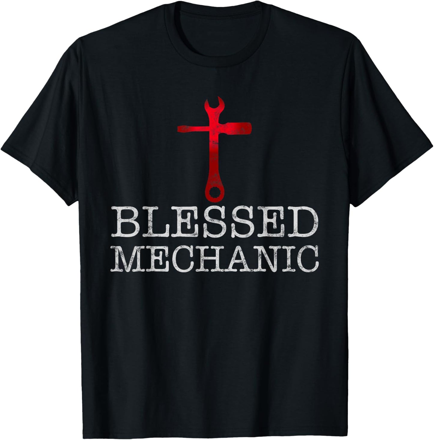 Blessed Mechanic Funny Christian Mechanic gift T-Shirt - T-Shirt | Black