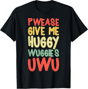 UWU OWO Furries Meme Anime Funny Memes Weeb Furry T-Shirt - T-Shirt | Black