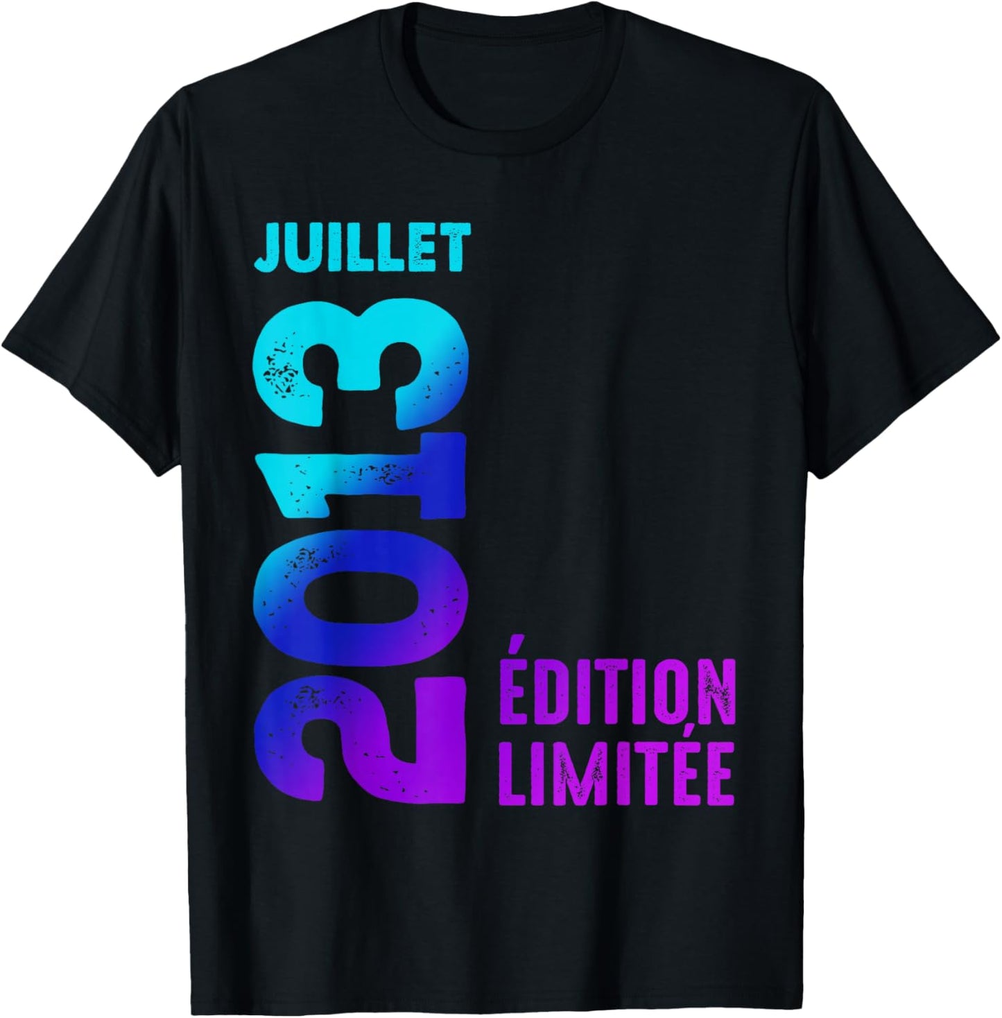 Limited Edition 2013 July 2013 Retro Year 2013 , Black, S T-Shirt - T-Shirt | Black