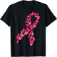 Pink Ribbon Butterfly Cute Breast Cancer Awareness Gift T-Shirt - T-Shirt | Black