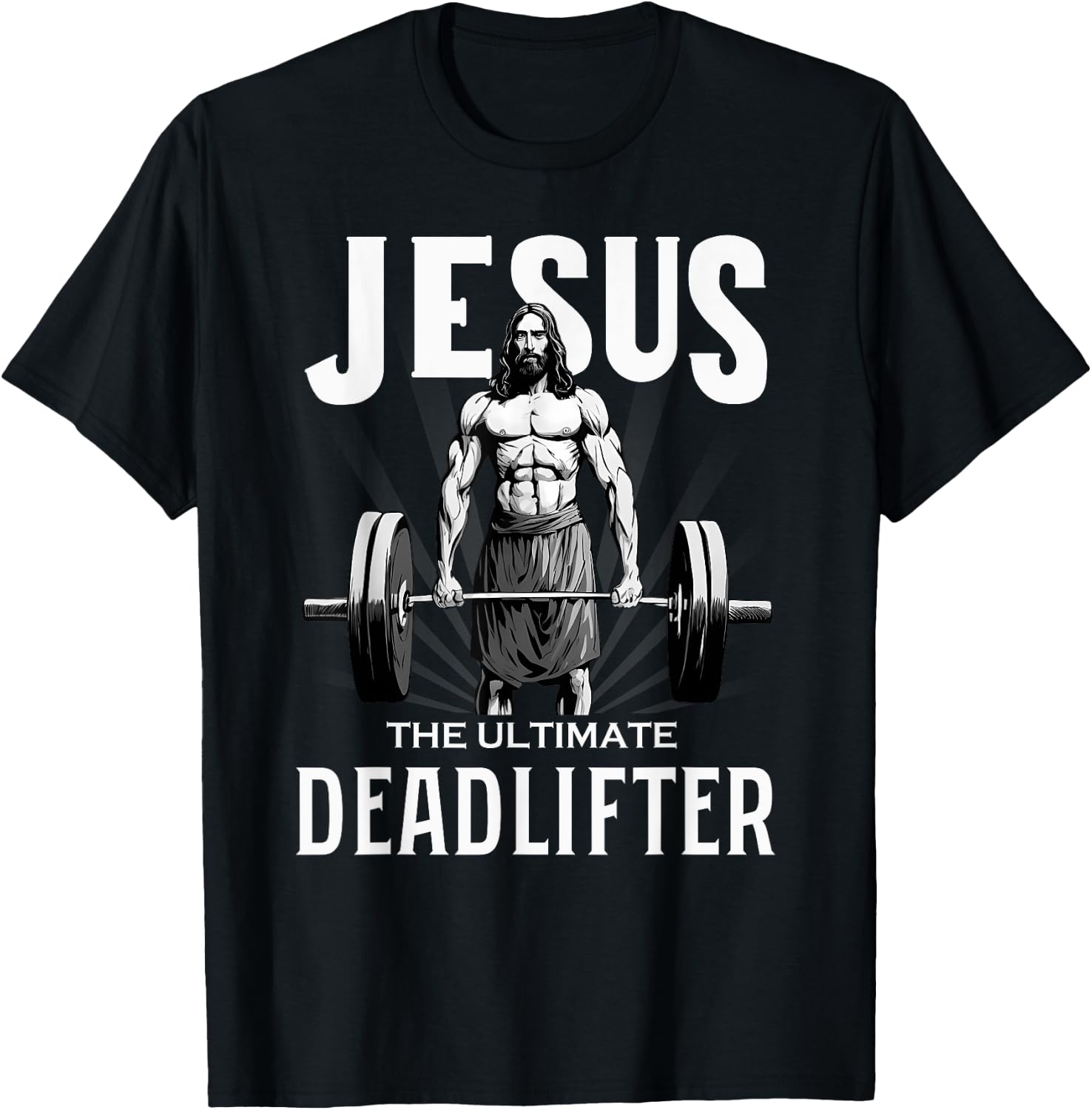 Fitness Funny Vintage Jesus The Ultimate Deadlifter T-Shirt - T-Shirt | Black