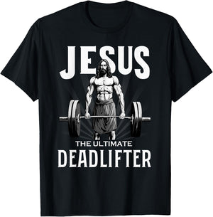 Fitness Funny Vintage Jesus The Ultimate Deadlifter T-Shirt - T-Shirt | Black