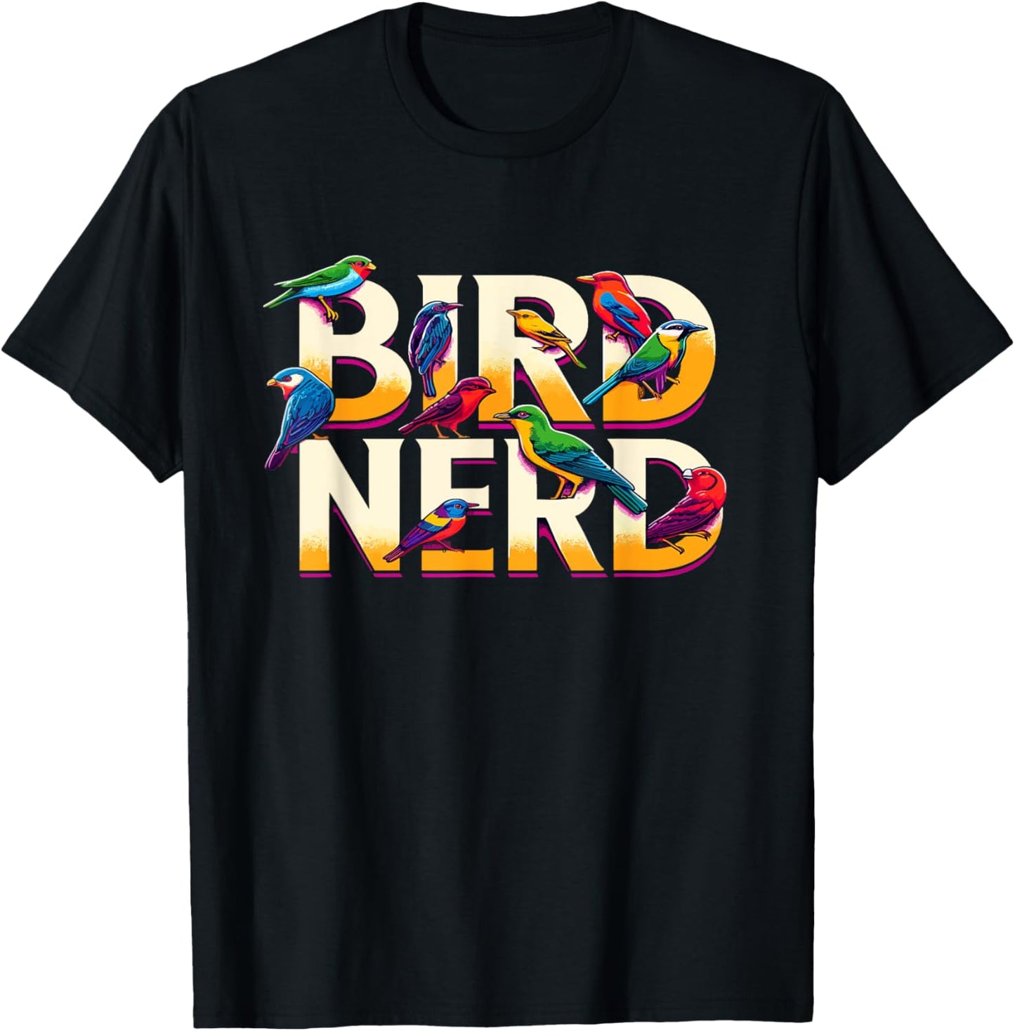 Bird Nerd Funny Birdwatching Birdwatcher Bird Lover T-Shirt - T-Shirt | Black