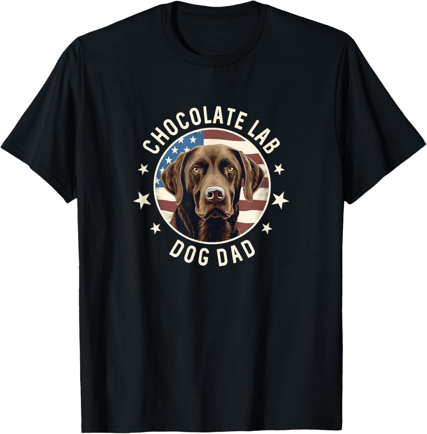 Chocolate Lab Gifts Men Chocolate Labrador Retriever Dog Dad T-Shirt - T-Shirt | Black