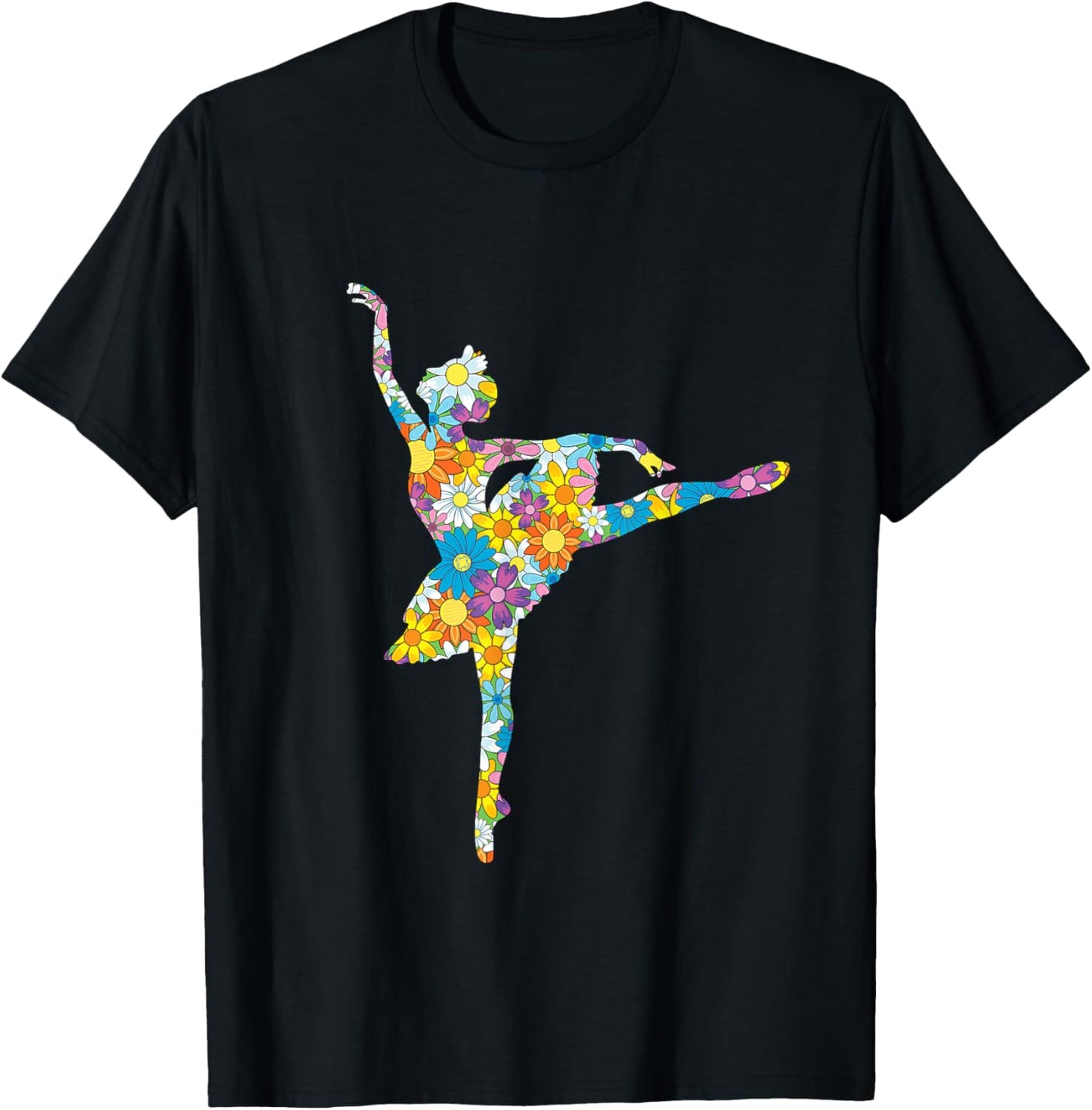 Colorful Flower Ballet Teacher Ballerina Choreographer Girl T-Shirt - T-Shirt | Black
