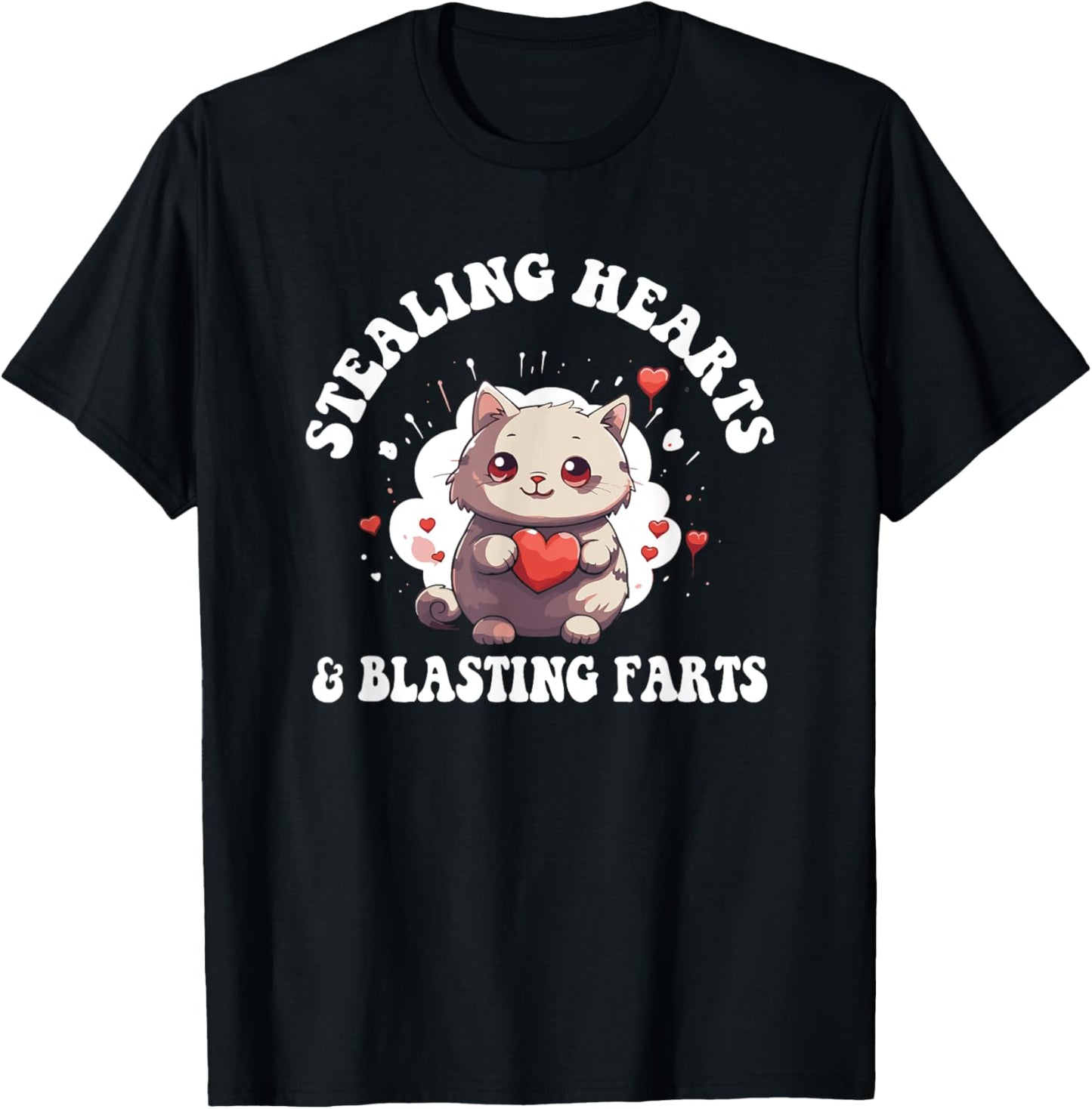 Stealing Hearts And Blasting Farts Cute Cat Kids Toddler T-Shirt - T-Shirt | Black