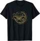 Minimal Crescent Moon Lotus Flower Space Yoga Meditation Art T-Shirt - T-Shirt | Black