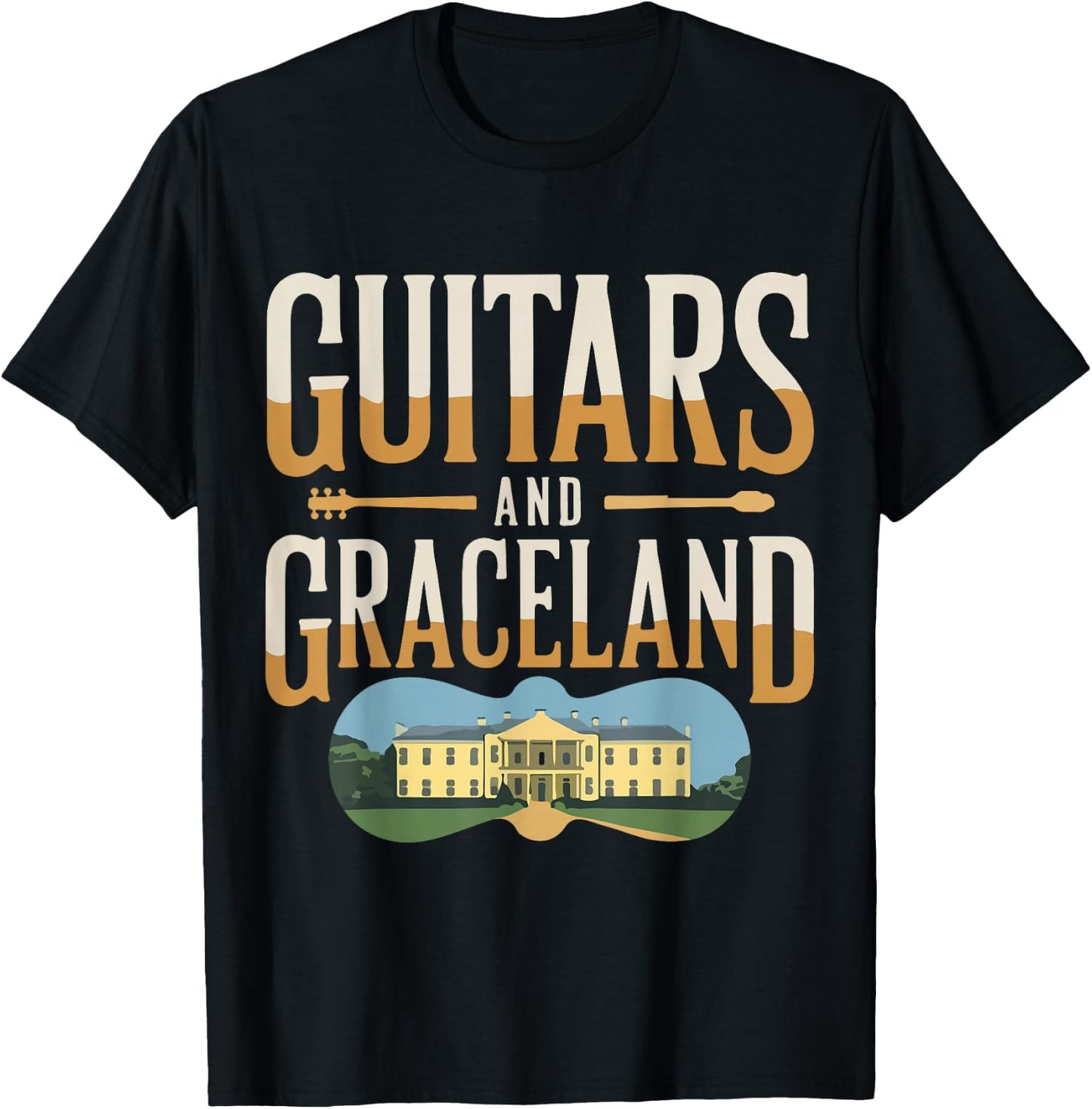 Memphis Guitar Graceland of Tennessee T-Shirt - T-Shirt | Black