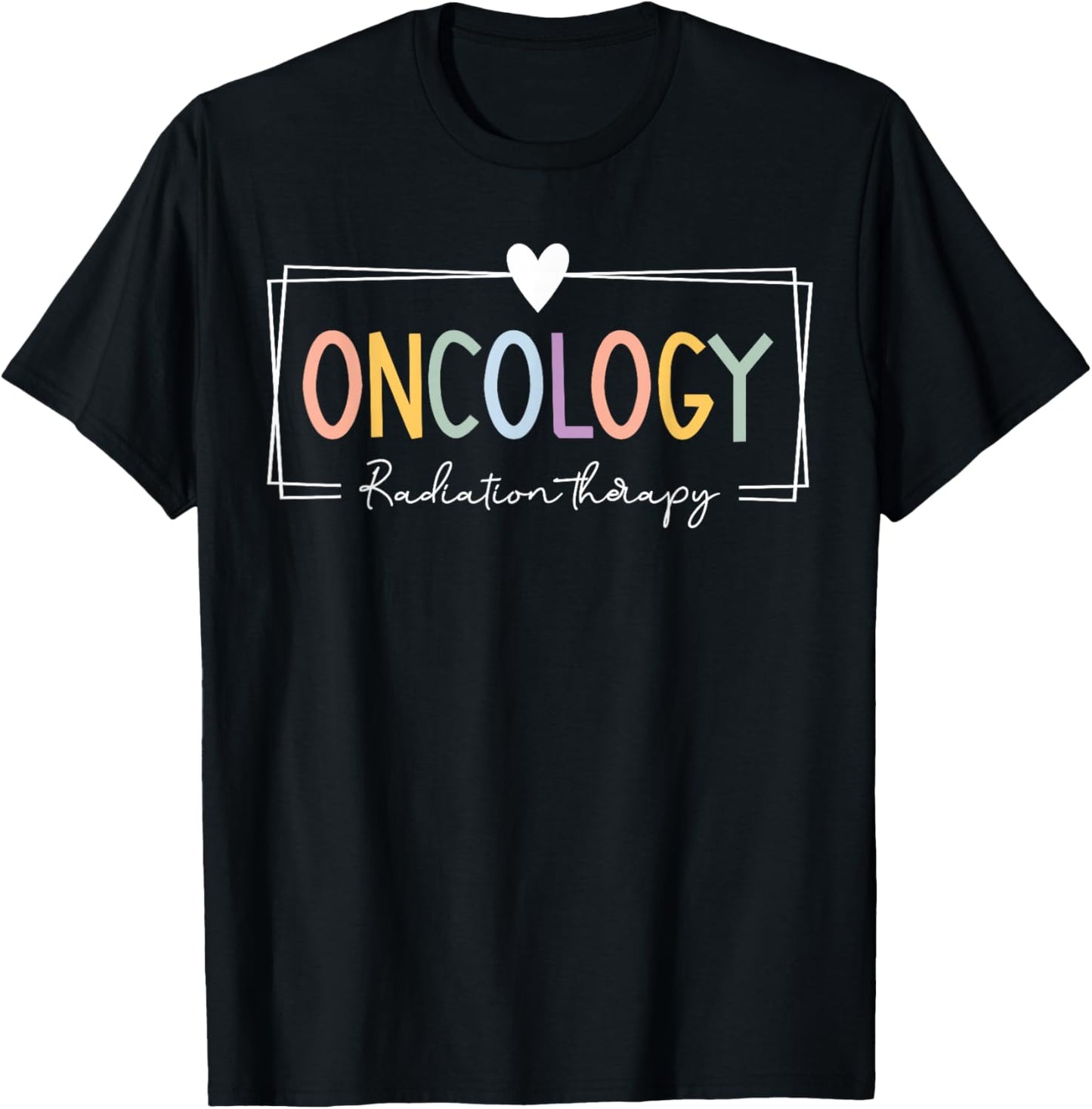 Retro Oncology Radiation Therapist Team Black -Adults Cotton/Polyester Short Sleeve Regular Fit T-Shirt - T-Shirt | Black