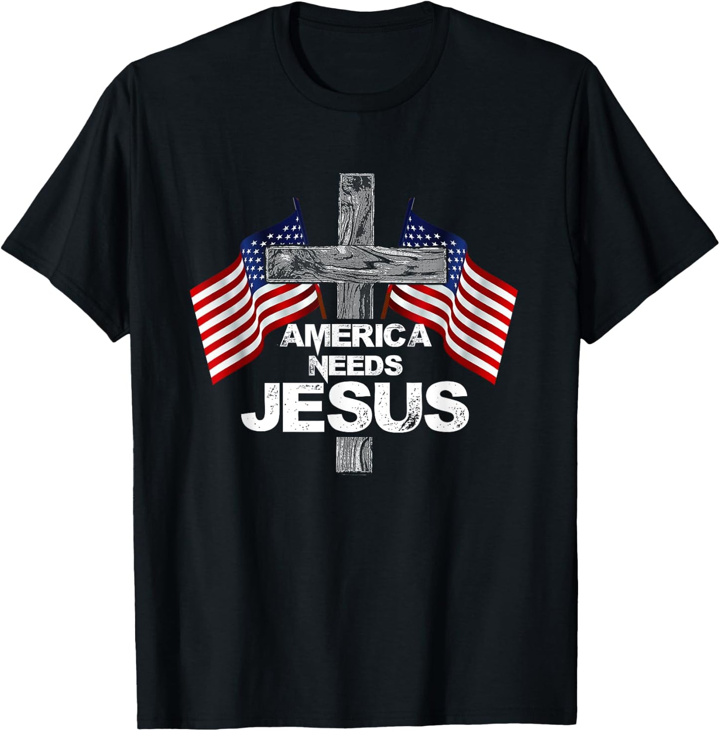 America Needs Jesus Gifts for Christmas T-Shirt - T-Shirt | Black