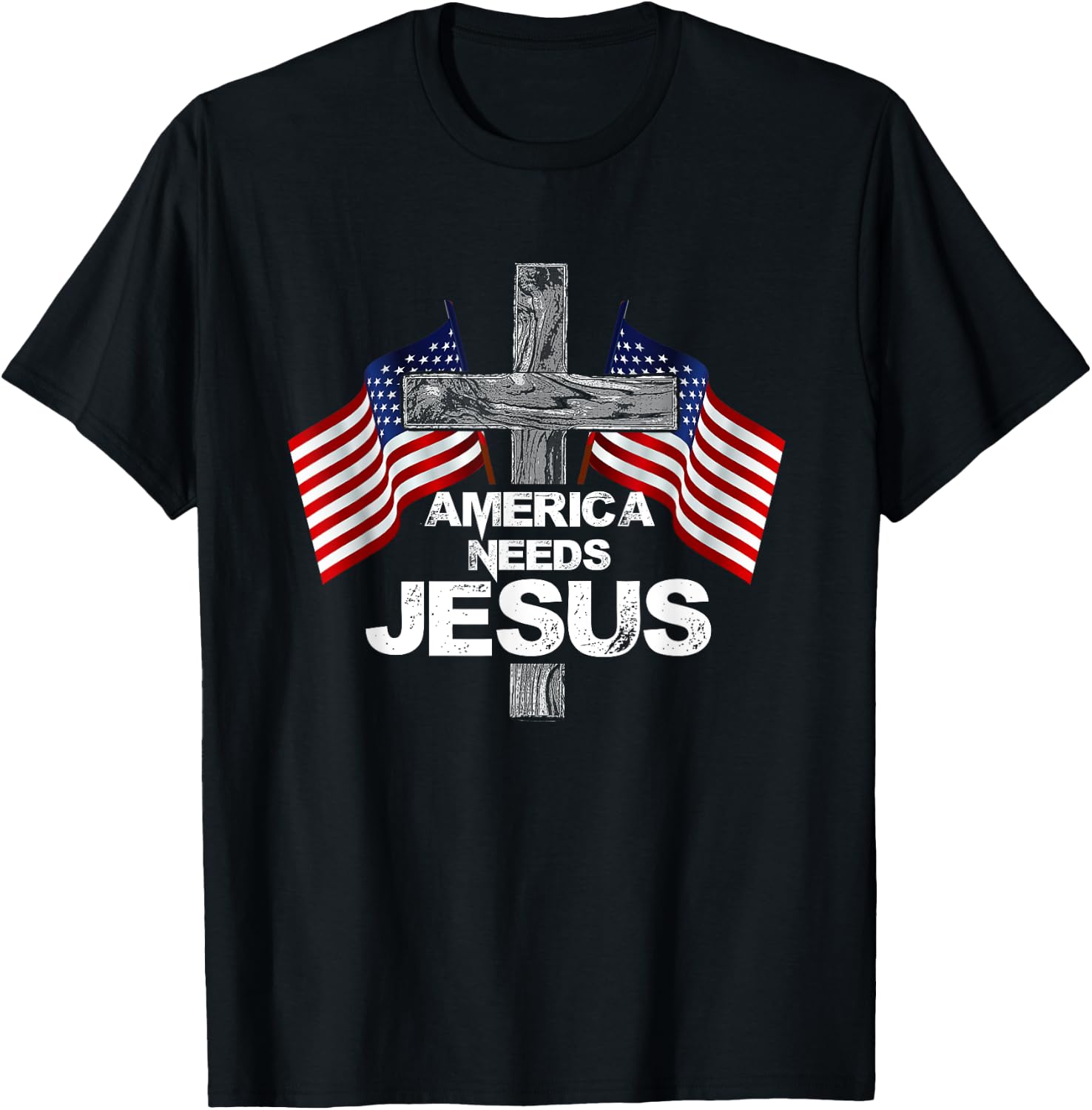 America Needs Jesus Gifts for Christmas T-Shirt - T-Shirt | Black
