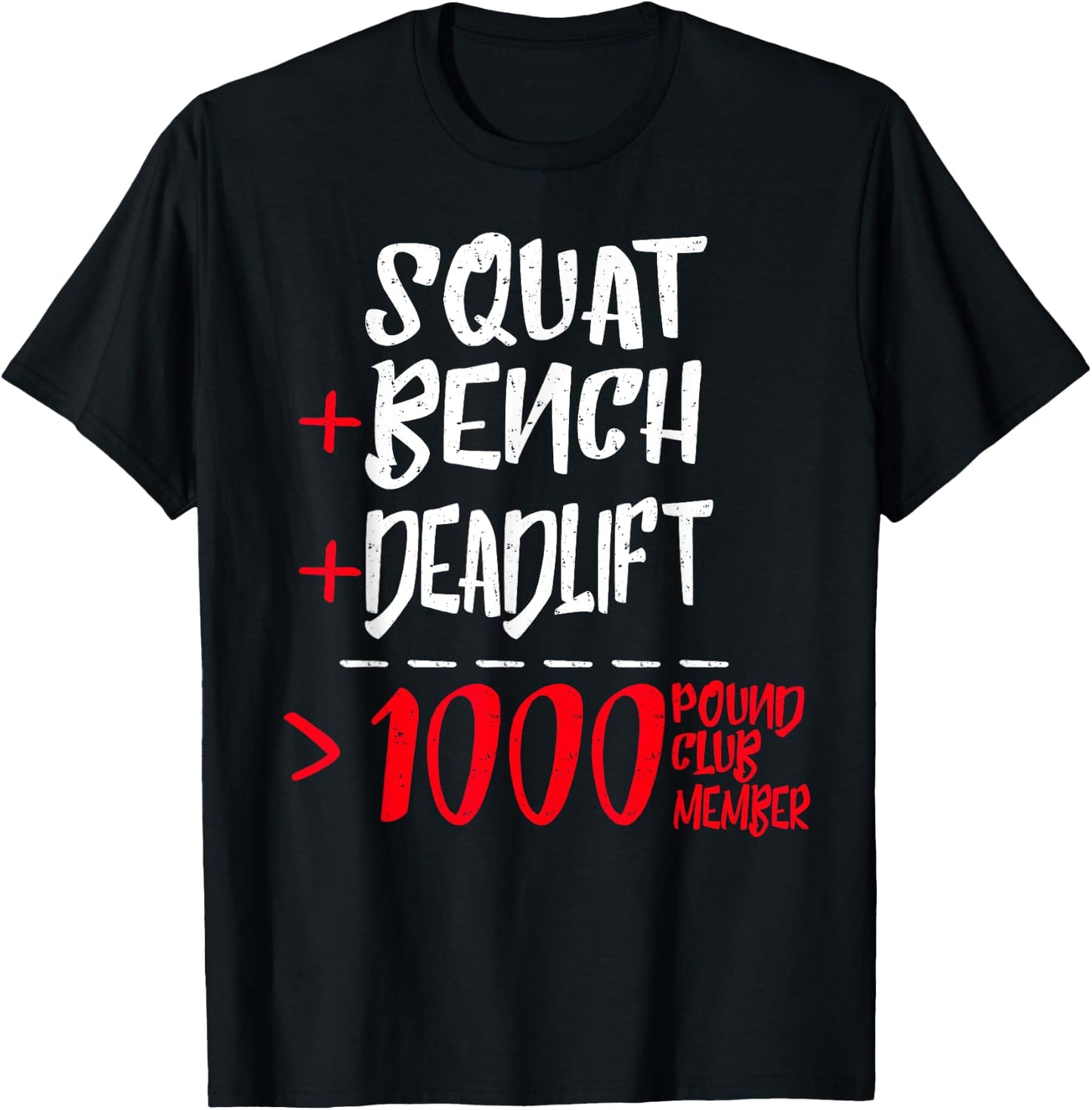 Gym Training FH 1000 Pound Club Member - Men's Black Classic Fit Modern Lightweight Cotton 50% Polyester 50% Short Sleeve T-Shirt - T-Shirt | Black