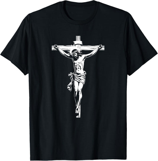 Jesus Christ On The Cross , Small, Black T-Shirt - T-Shirt | Black