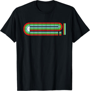 Cribbage Board Art Women Card Game Cribbage Player T-Shirt - T-Shirt | Black