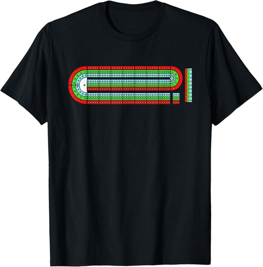 Cribbage Board Art Women Card Game Cribbage Player T-Shirt - T-Shirt | Black