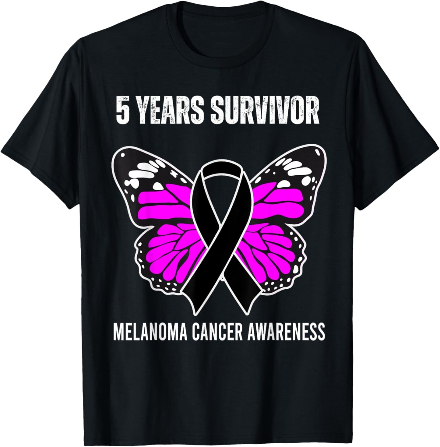 5 Years Melanoma Free Skin Cancer Survivor T-Shirt - T-Shirt | Black