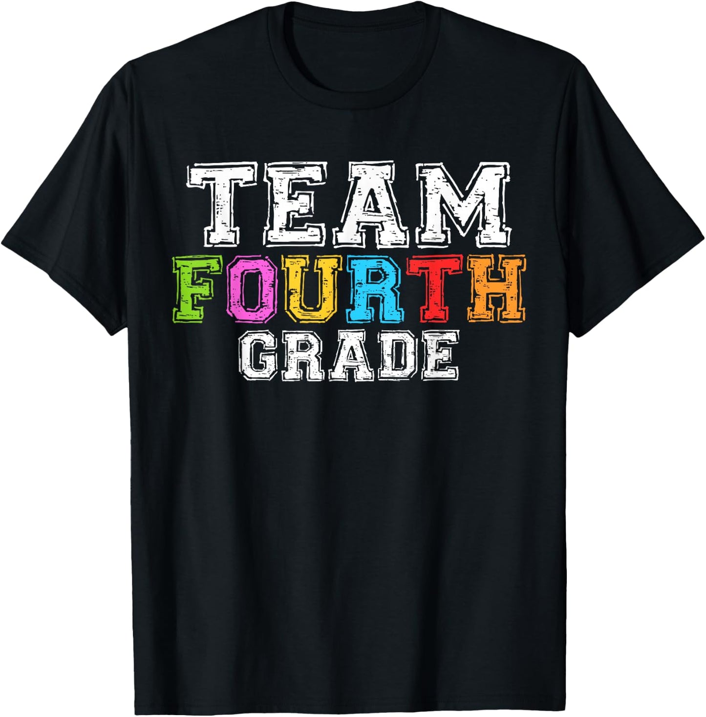 Team Fourth Grade Shirt 4th Grade Boy Girl Student Teacher T-Shirt - T-Shirt | Black
