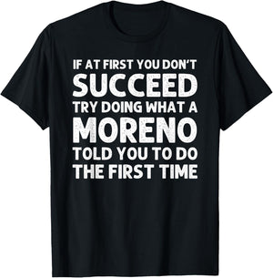 MORENO Funny Surname Family Tree Birthday Reunion Idea T-Shirt - T-Shirt | Black
