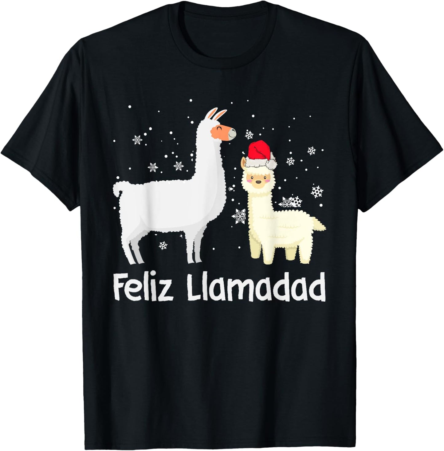 Fleece Navidad Feliz Llamadad LLama Christmas Navidad T-Shirt - T-Shirt | Black