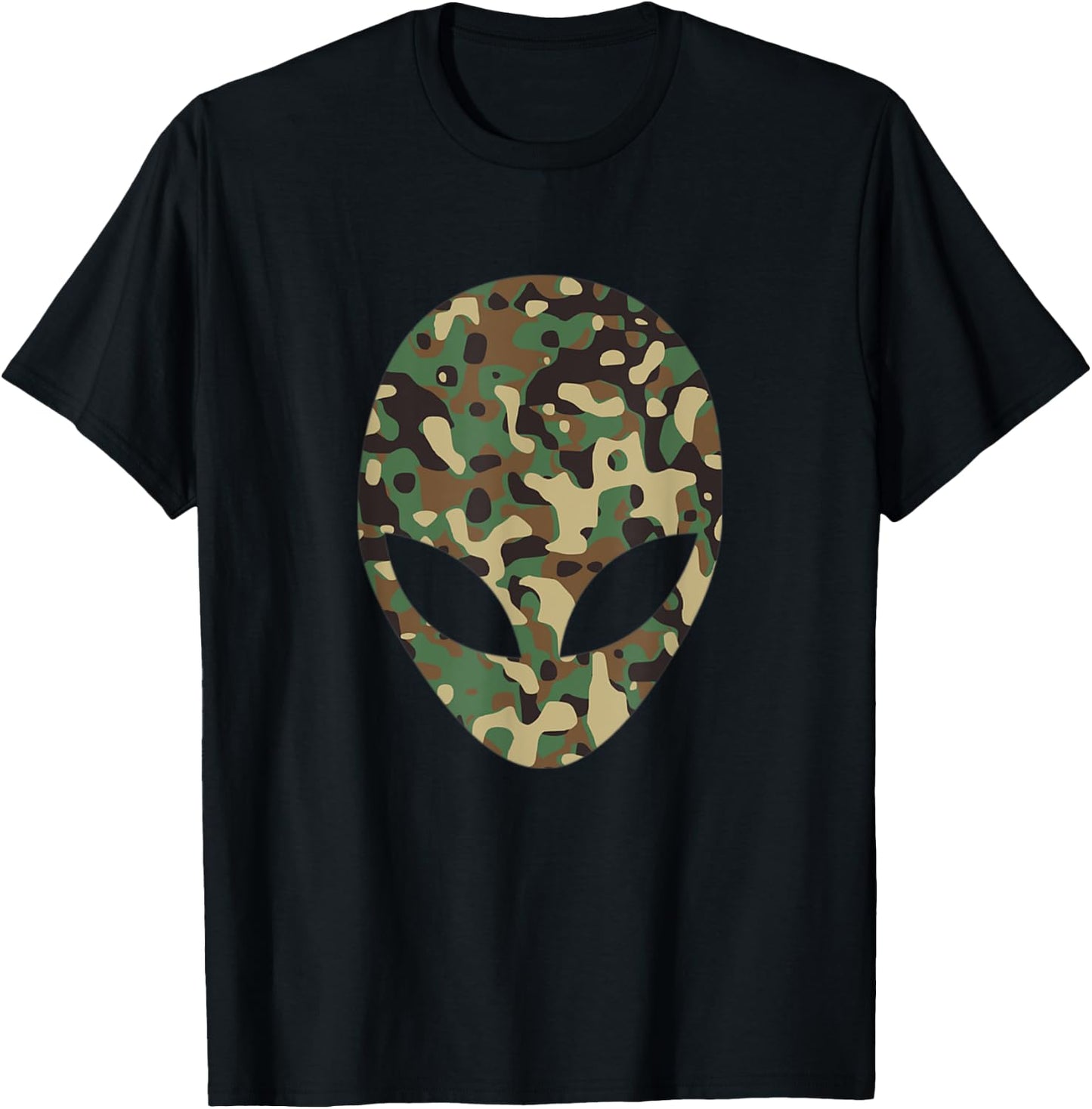 Alien Head Camouflage Alien T-Shirt - T-Shirt | Black