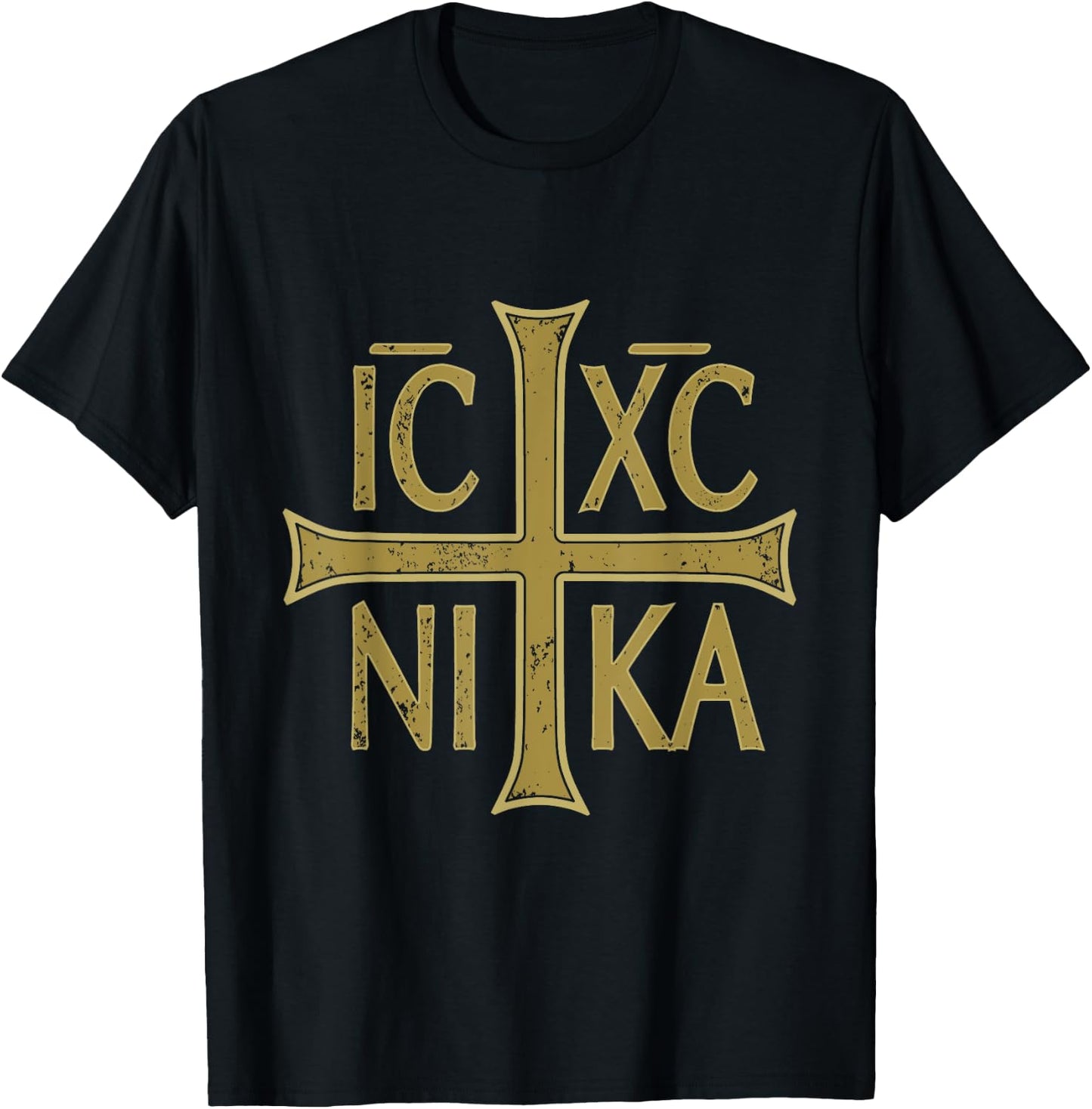 IC XC NIKA Cross Christogram Orthodox Eastern Christianity T-Shirt - T-Shirt | Black