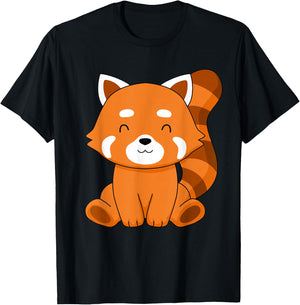 Red Panda Kids Kawaii Red Panda Gifts Women Red Panda T-Shirt - T-Shirt | Black